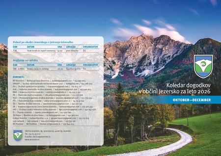 Jezersko Koledar dogodkov OKT-DEC 2026